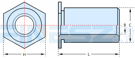 通孔无螺纹压铆螺柱