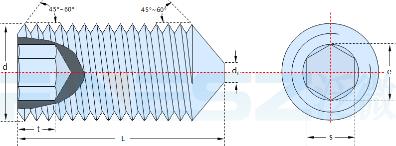 DIN914内六角尖端紧定螺钉